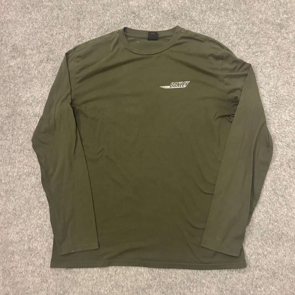 Vintage Y2K Oakley Spell Out Surf Beach‎ Skater Long Sleeve Shirt Youtb 2XL